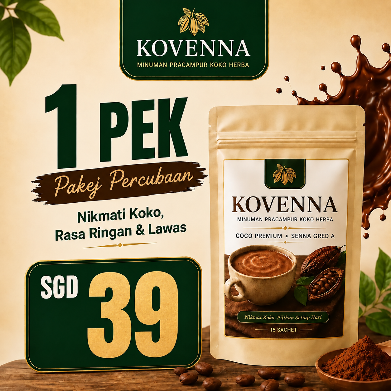 Pakej Percubaan 1 pek Kovenna
