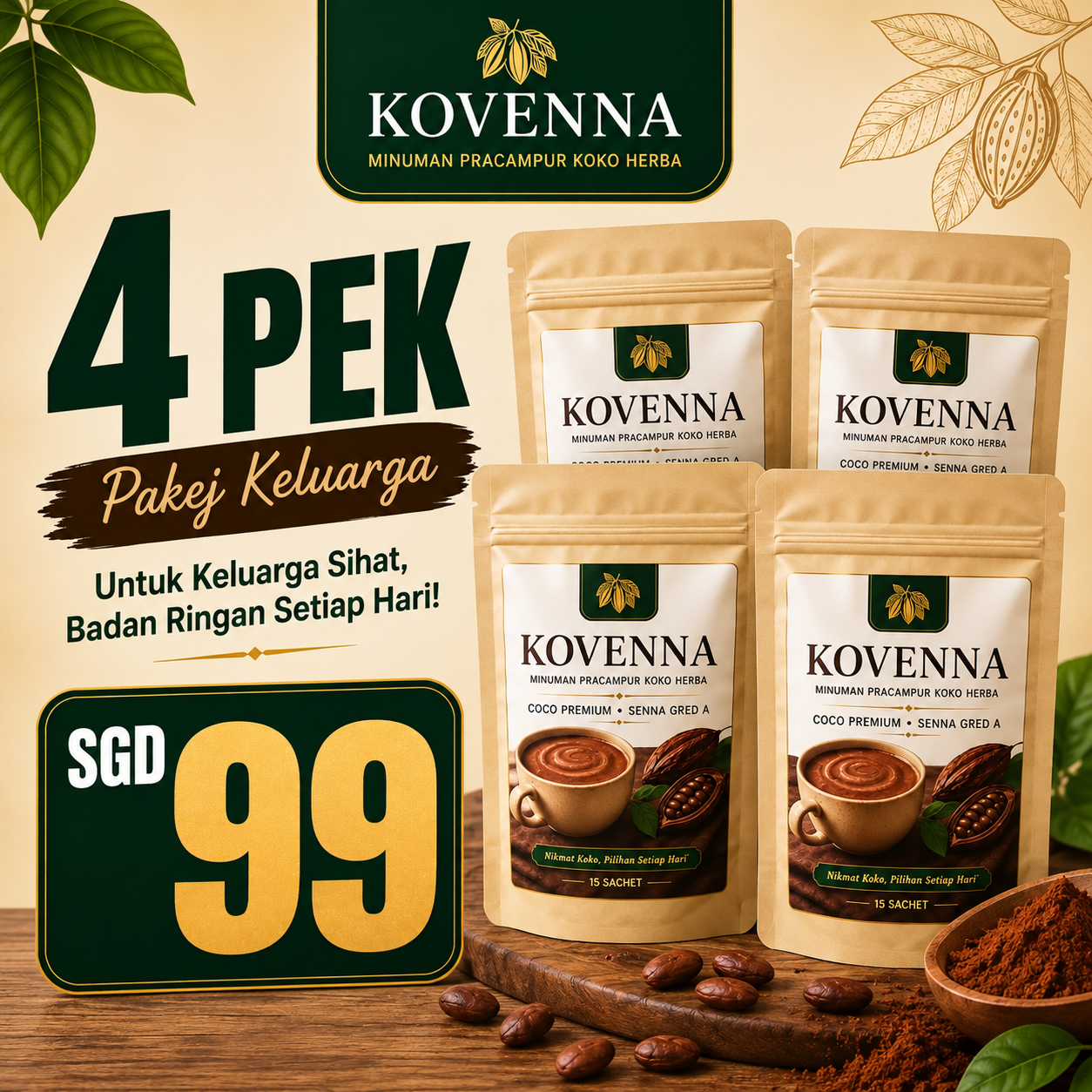 Pakej Jimat 4 pek Kovenna